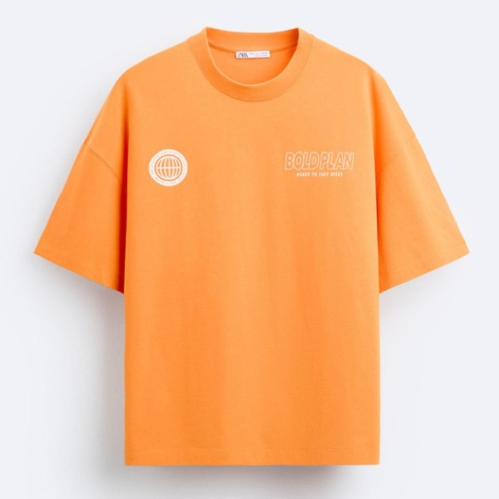 Zara Orange Short Sleeve Tee